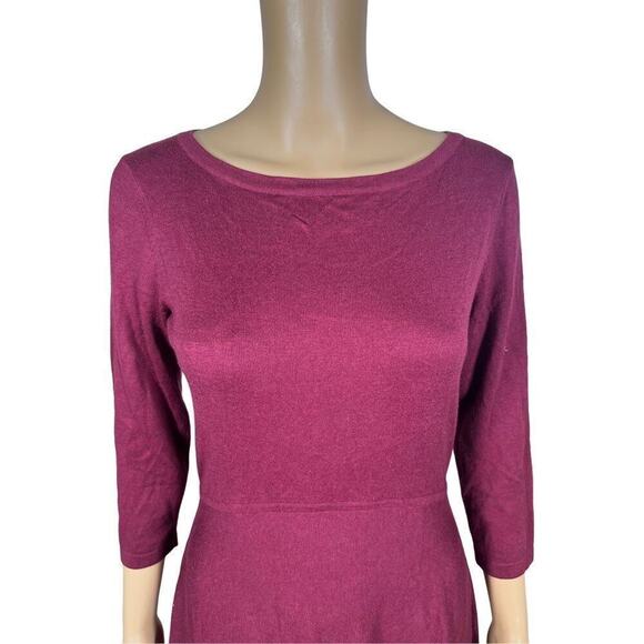 French Connection Women's Burgundy Red Knitted Fit & Flare Mini Dress Size S - Picture 2 of 6